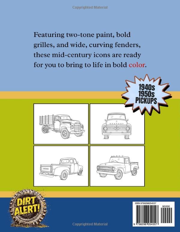 Pickup Truck Coloring book: MID-CENTURY ICONS (PICKUP EVOLUTION SERIES)