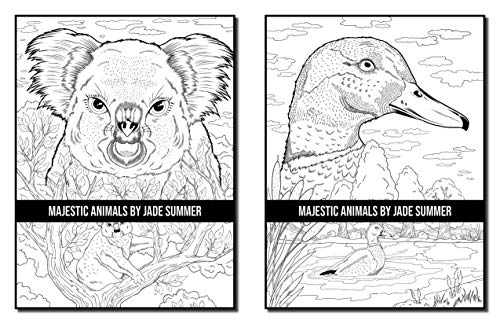 Majestic Animals: An Adult Coloring Book with Beautiful Animals and Relaxing Nature Scenes