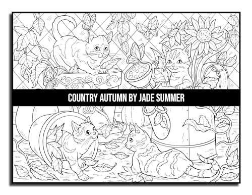 Country Autumn: An Adult Coloring Book with 50 Detailed Images of Charming Country Scenes, Beautiful Fall Landscapes, and Lovable Farm Animals (Country Coloring Books)