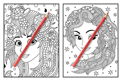 Flower Girls: An Adult Coloring Book with Cute Manga Girls, Fun Hair Styles, and Beautiful Floral Designs for Relaxation