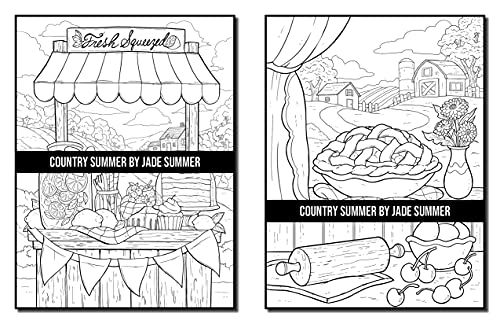 Country Summer: An Adult Coloring Book with 50 Detailed Images of Charming Country Scenes, Beautiful Rustic Landscapes, and Lovable Farm Animals (Country Coloring Books)