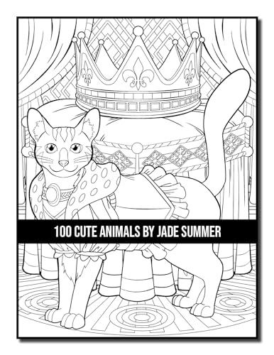 100 Cute Animals: An Adult Coloring Book with Dogs, Cats, Horses, Owls, Elephants, Monkeys, and Many More! (Cute Animal Coloring Books)