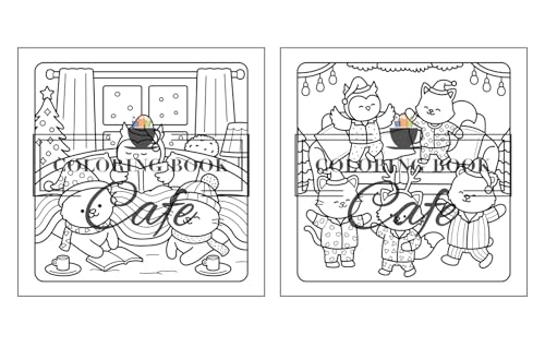 Comfy Christmas: Cute and Cozy Coloring Book for Adults & Teens Featuring Christmas Hygge Scenes with Adorable Animal Characters (Cute and Comfy Coloring Books)