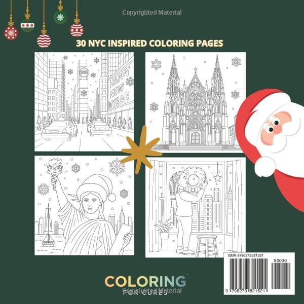 A New York Christmas: Relaxing Coloring Pages for Adults | 30 Festive NYC Inspired Holiday Scenes: A Holiday Coloring Experience Featuring Iconic NYC Landmarks, Winter Streets, and Christmas Magic