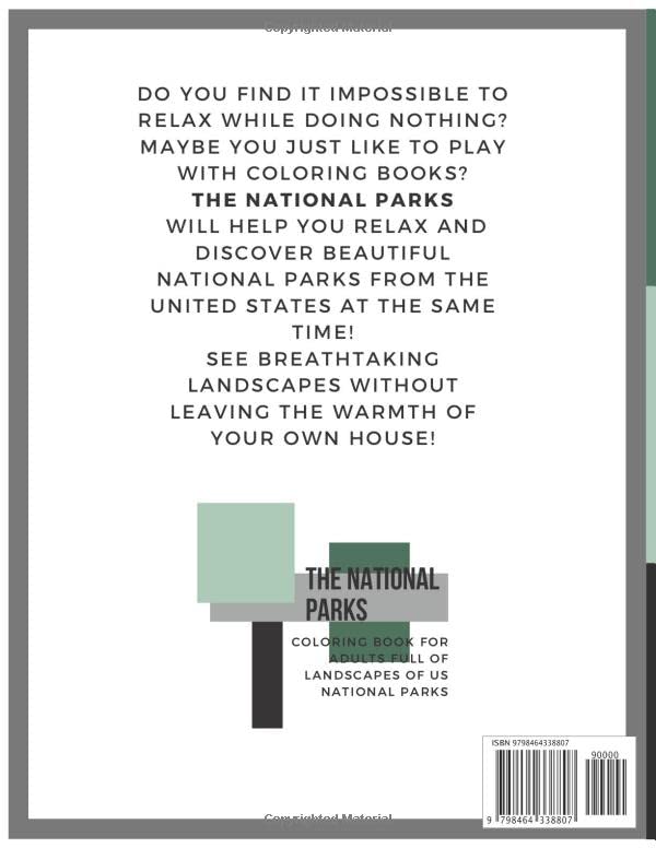 The National Parks: Coloring Book for Adults Full of Landscapes of US National Parks