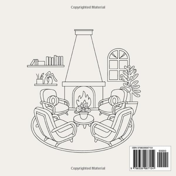 Hygge Place: Hygge Spaces for Relaxation, Bold, and Ease Hygge Place Coloring Book is for adults and teens.