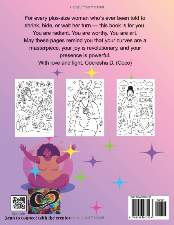 Curves of Joy: A Coloring Celebration of Plus-Size Beauty and Self-Love
