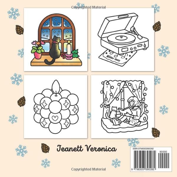 Cozy Girl Winter Coloring Book: Bold and Easy Hygge Inspired Designs for Adults & Teens. Simple, Cute Illustrations with Thick Lines (Cozy Girl Series)