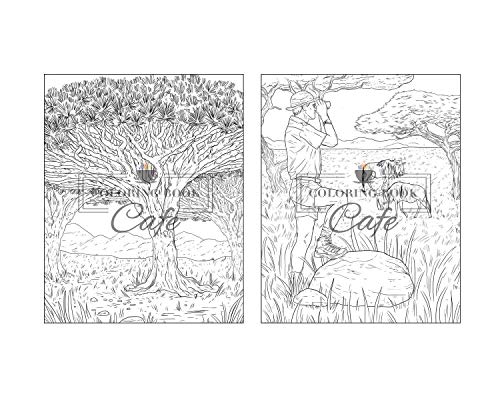 100 Wildlife Scenes: An Adult Coloring Book Featuring 100 Most Beautiful Wildlife Scenes with Animals, Birds and Flowers from Oceans, Jungles, Forests and Savannas
