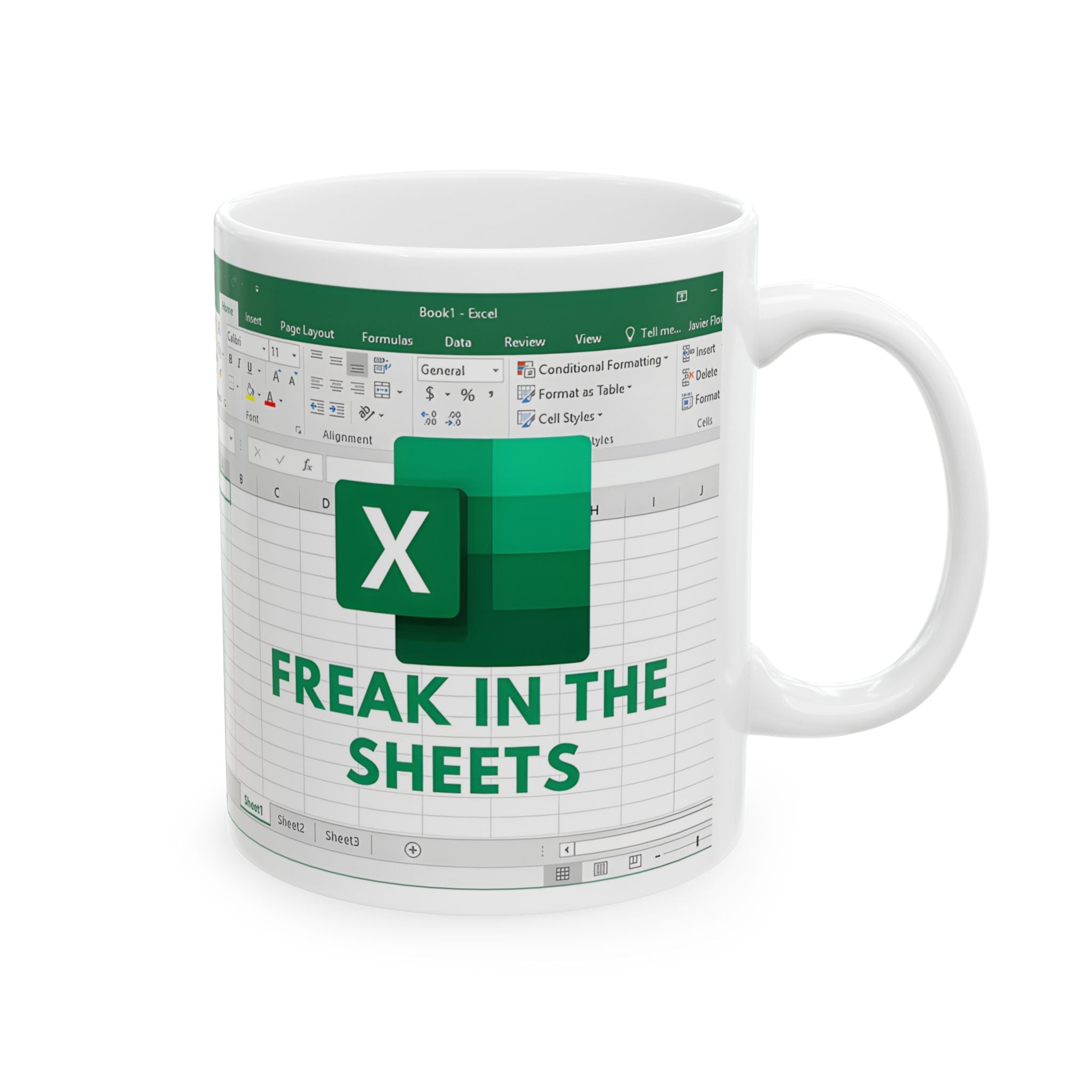 Freak In The Sheets Funny Spreadsheet Mug Gift, 11oz or 15oz