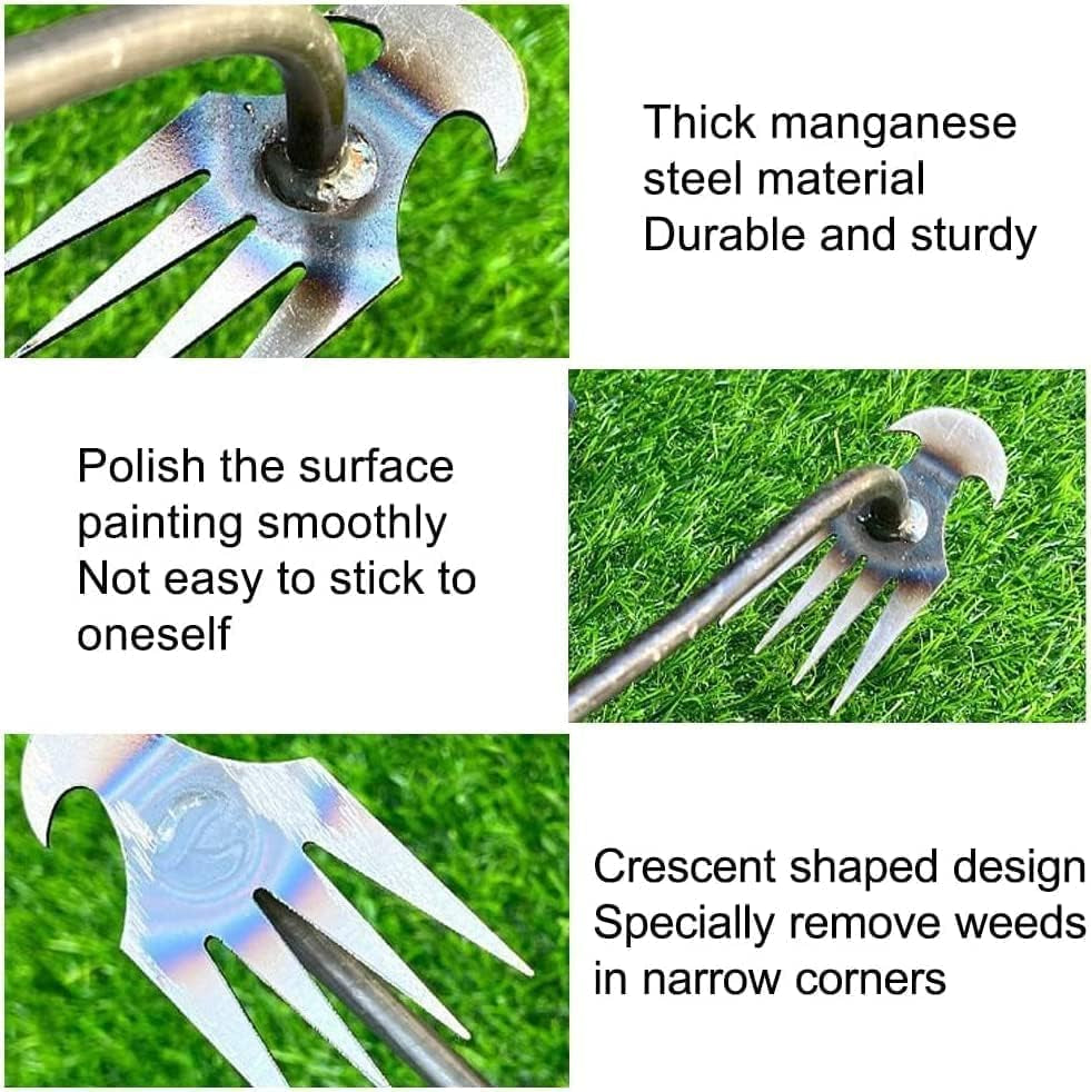 Weed Puller Tool, 2024 New Durable Garden Weed Pulling Tool, Portable Garden Weeder Tool for Vegetable Gardening Backyard Farm Planting & Weeding (Rubber Handle) (Rubber Handle, Primary Colour)