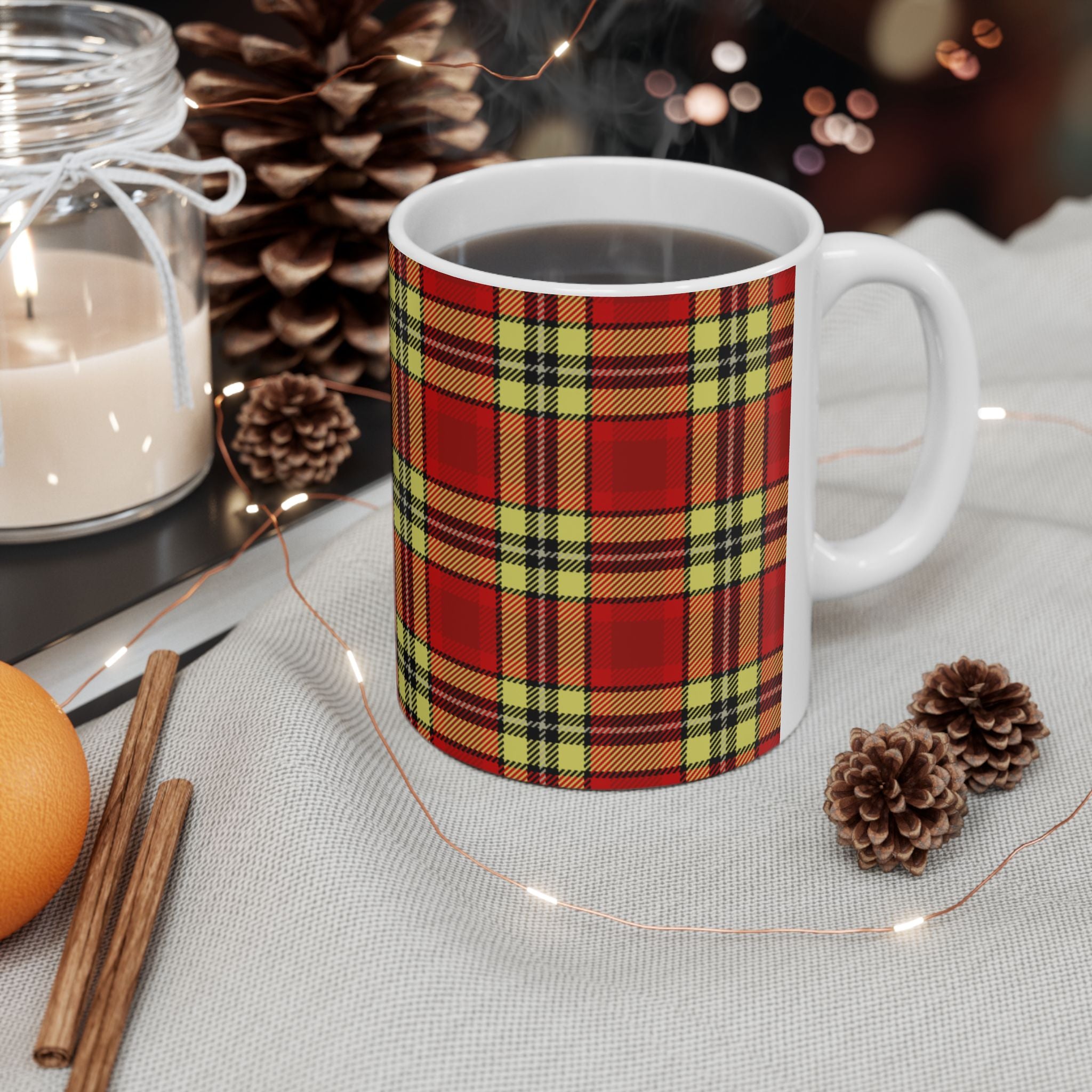 Plaid Ceramic Mug - Cozy and Stylish Drinkware for Every Occasion