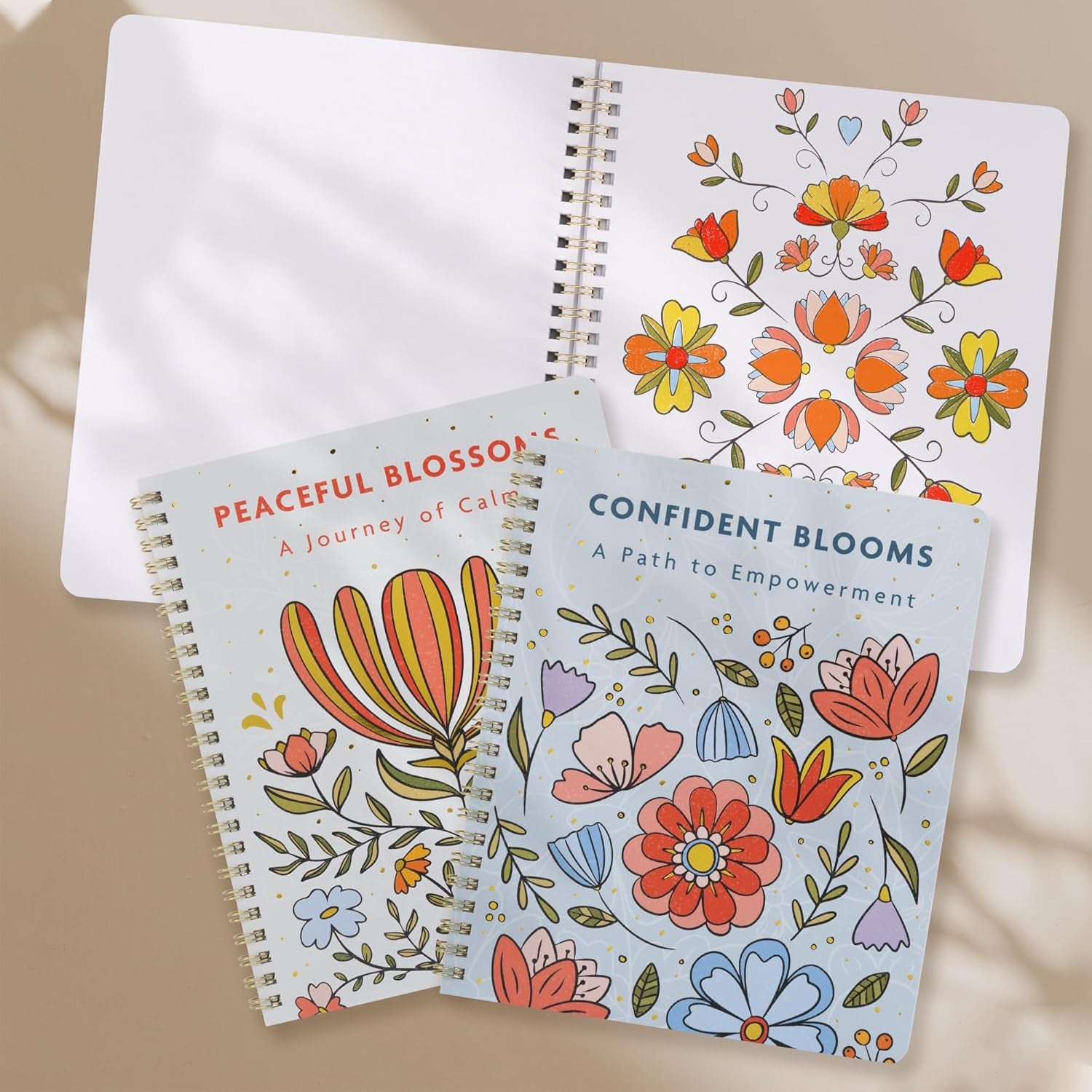 Beautiful Adult Coloring Book Set of 2 for Relaxation - Affirmation and Inspirational Books Making It a Great Gift - Perfect Stress-Relieving Books Fun to Color for Women