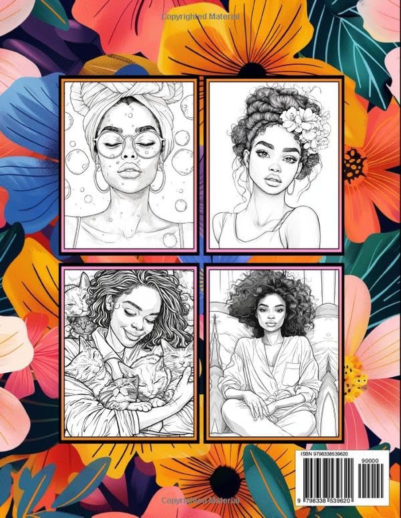 Black Women Coloring Book: 50 Coloring Pages of Beautiful Black Women for Adults: African American Women Portraits