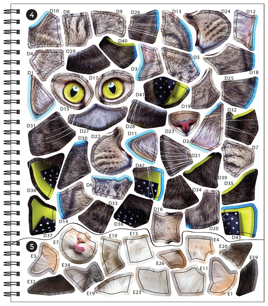 Brain Games - Sticker by Number: Cat-Itude (25 Images to Sticker)