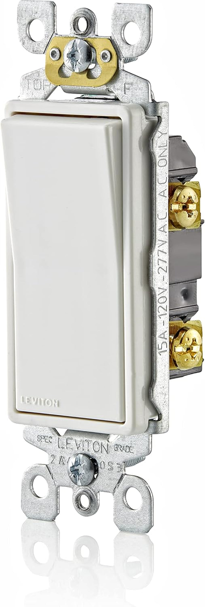 Leviton 15 Amp Decora Antimicrobical Wall Switch Single-Pole, White, 5601-2AW