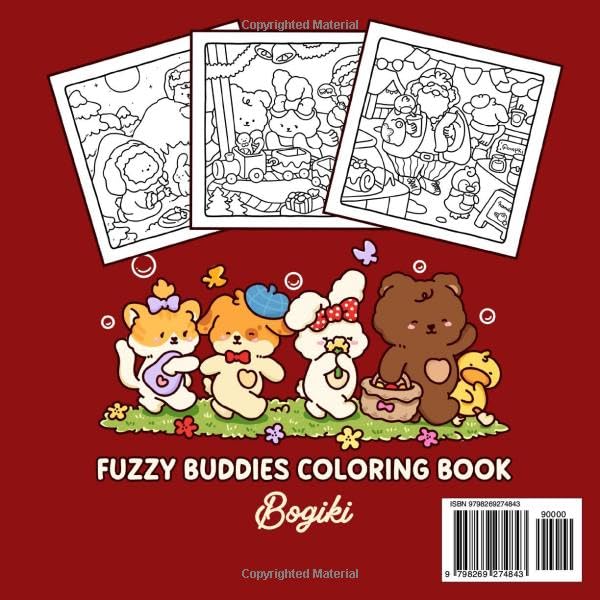 Fuzzy Holiday: A Christmas Coloring Book for Adults and Teens Featuring Adorable Animal Friends in Cozy Holiday Scenes for Relaxation