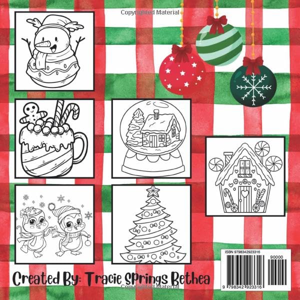 Merry Little Christmas Easy and Bold Print Coloring Book: Coloring Book of 56 Bold and Easy Print Christmas Designs for ages 3-12