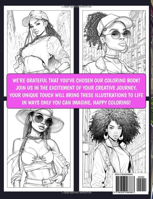 90s Urban Black Women Coloring Book: Explore the Majesty of Iconic Beauties Coloring Pages Stylish Ebony Women Fashion Designs for All Ages Creativity and Empowerment