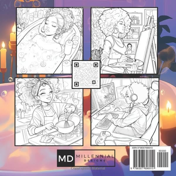 Cozy Queens: A Relaxing Stress Relief Adult Coloring Book Celebrating Black Women Self-Care Activities (Black Excellence: A Series of Coloring Books for Black Women and Black Kids)