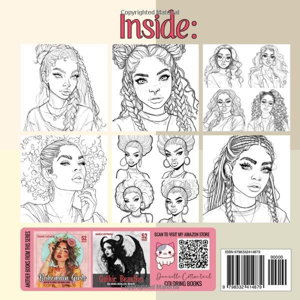 100 Black Women Coloring Book: Unique Portraits of African American Beauties, Black and Brown Ladies and Girls for Teens and Adults (Black Beauties for teens and adults)