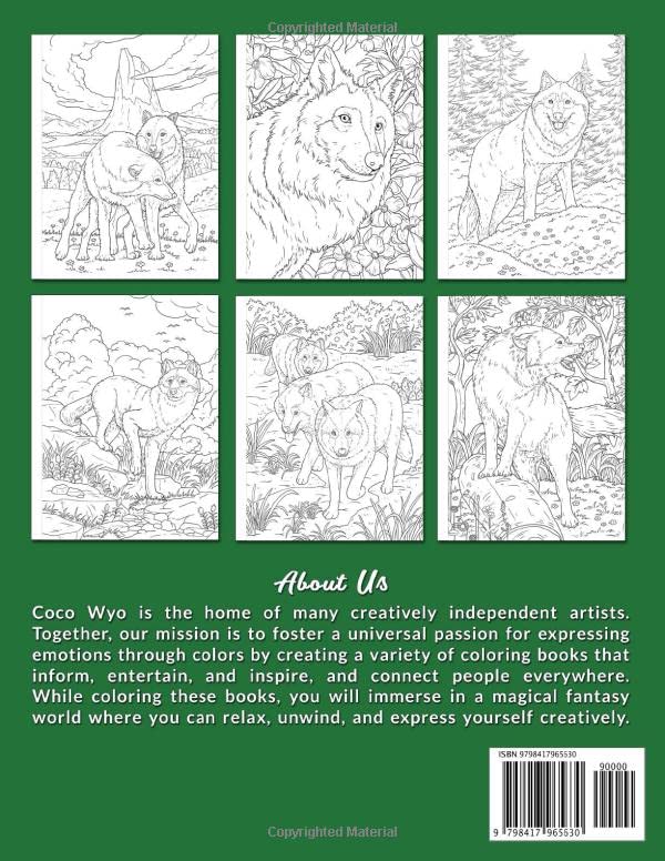 Wolves Coloring Book: Amazing Adult Colouring Wolves Pictures For Relaxation and Stress Relief