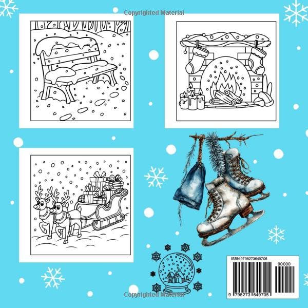 Cozy Winter Cute Hygge Winter Bold and Easy Coloring Book for Christmas: Relax and Unwind with 44 Cozy Winter Scenes Featuring Hot Cocoa, Fireplaces, Snowy Nights & Holiday Charm