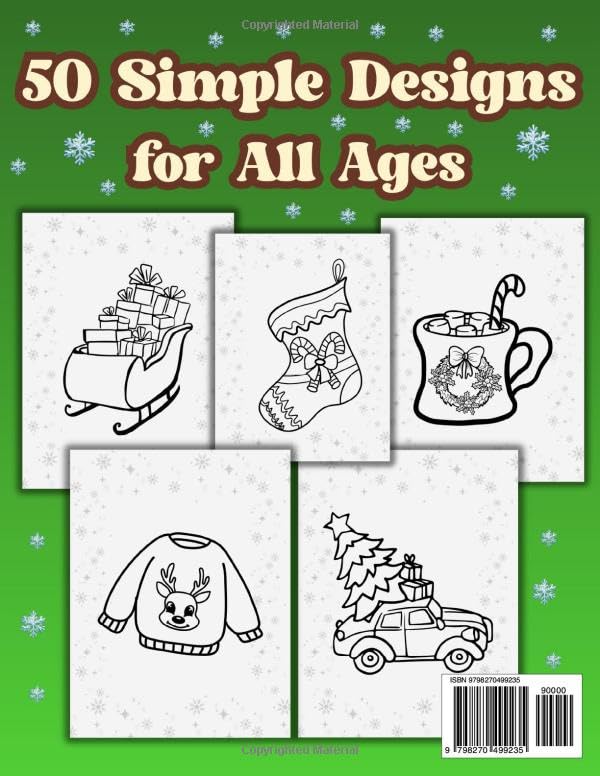 Jumbo Christmas Coloring Book: Easy Large Print Coloring Pages Featuring Magic and Relaxing Winter Scenes, Beautiful Reindeer, Penguins, Santa Claus, Snowman and Many More