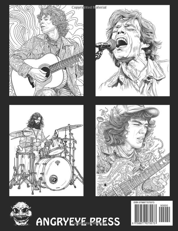 70s Rock Coloring Book: 40 Images of Psychedelic Sounds Coloring