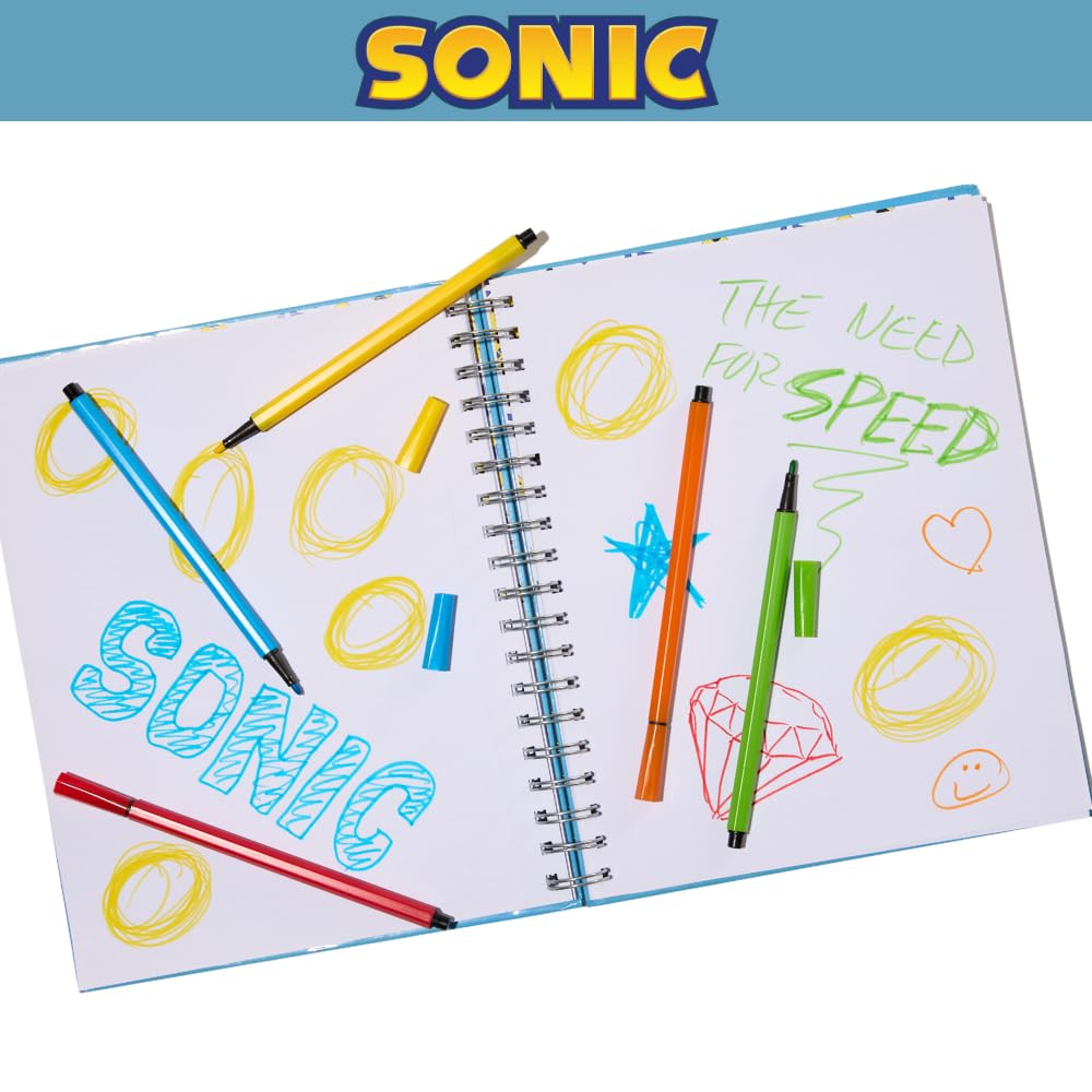 Minecraft Sketchbook Set, 5 Washable Markers, Spiral Bound, 86 Blank Pages