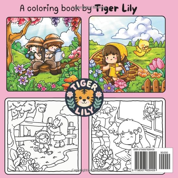 Hygge Friends: Cozy Coloring Book for Adults and Kids, Featuring Fuzzy Animal Cuties and Human Characters in Hygge Spaces, For Relaxation
