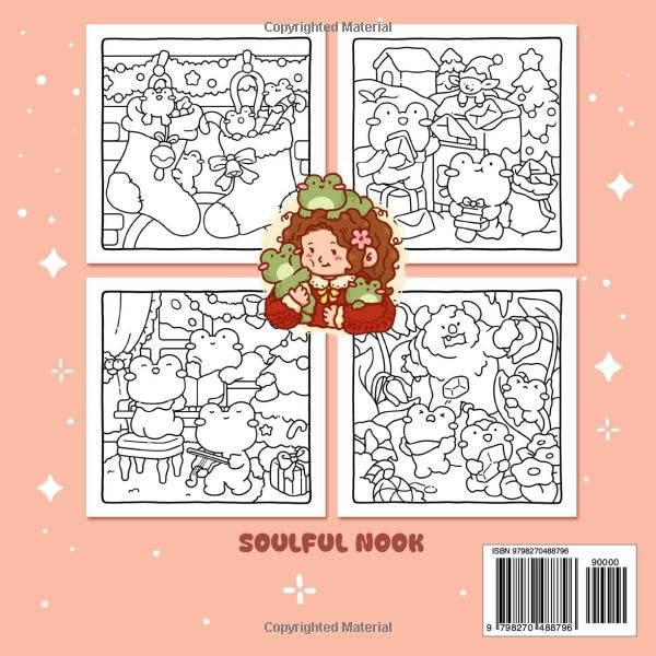 Christmas Froggy: A Coloring Book for Adults and Teens Featuring Adorable Frogs, Playful and Festive Scenes for Relaxation