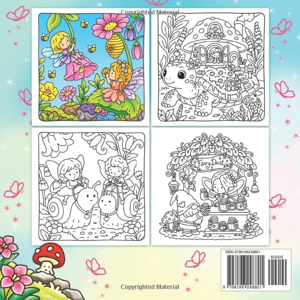 Cozy Fairies: Cute and Magical Coloring Book for Adults & Teens with Whimsical Scenes, Tiny Dragons and Enchanted Nature