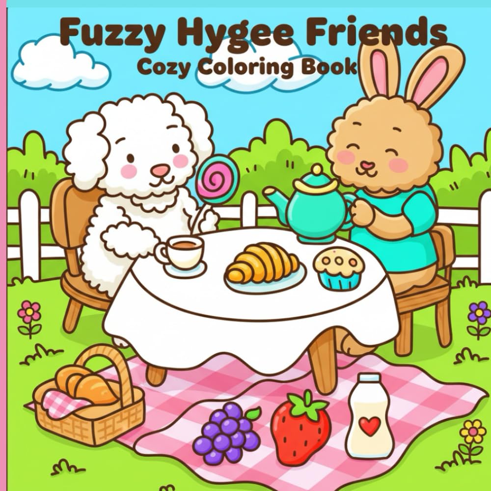 Fuzzy Hygge Friends: A Cozy Coloring Book for Calm & Comfort: for Adults & Teens