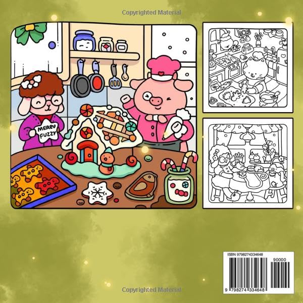 Christmas Buddies Coloring Book: Adorable Holiday Companions Coloring Pages with Hygge Spaces, Cute Buddies, and Merry Moments for Kids & Adults to Enjoy