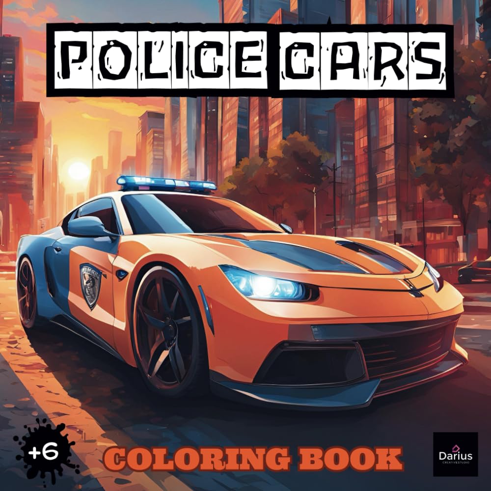 Police Cars Coloring Book: Police Cars from Every Corner of the World – 50 Designs to Color and Enjoy 101 Pages No Bleed-Through! (Car Coloring Books)
