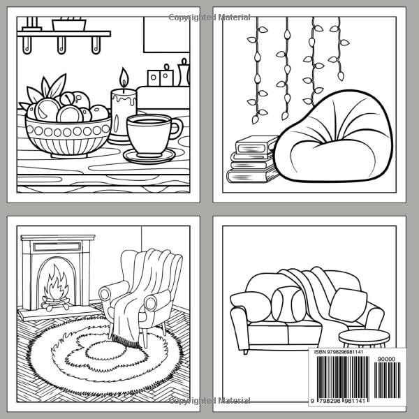 Bold and Easy Hygge Place Coloring Book: Cozy Scenes to Inspire Tranquility