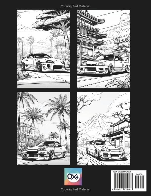 Modified Cars Coloring Book: Collection of 50 Modified Cars Coloring Pages for Relaxation and Stress Relief Ideal for JDM Car Enthusiasts, Children, Teens, and Adults