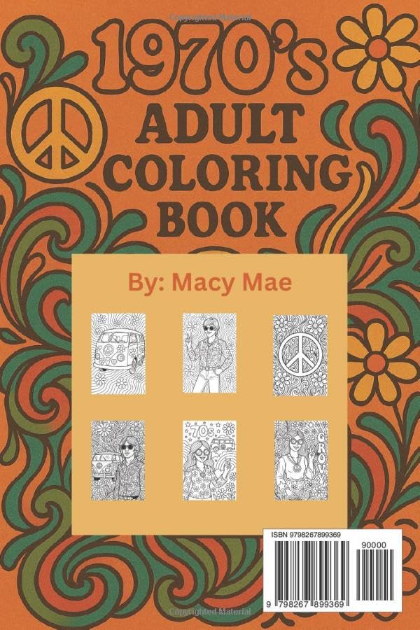 GEN X: A 1970's Adult Coloring Book: “50 Groovy Retro Designs for Relaxation and Nostalgia”