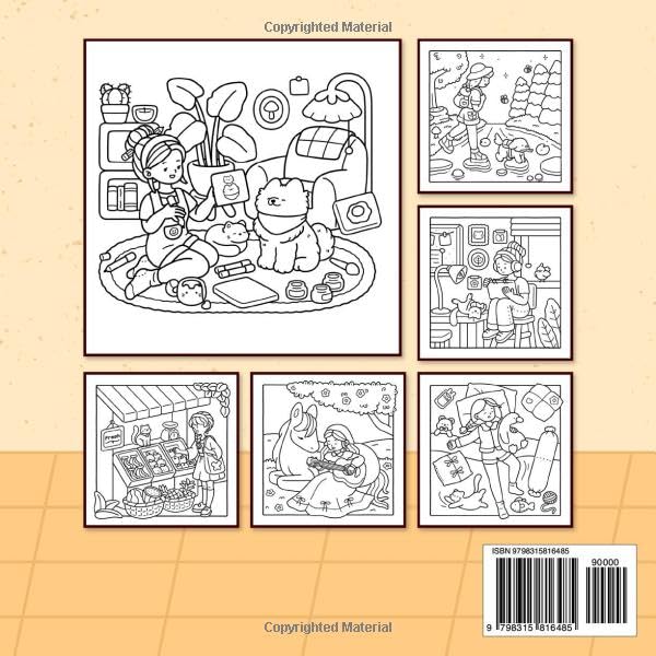 Cozy Times: Coloring Book for Adults and Teens Featuring Girls, Boys, and Pets in Chill Moments and Relaxing Times for Relaxation (Cute & Easy Coloring)