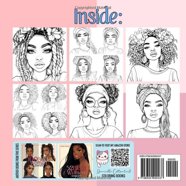 100 Black Girls Coloring Book: Magic Portraits of African American Women, Black and Brown Chic, Wonderful Beauties and Ladies for Teens and Adults (Black Beauties for teens and adults)