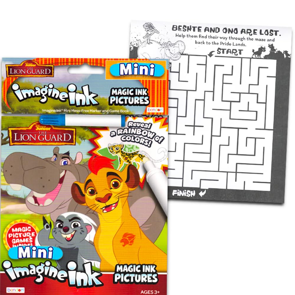 Boys Imagine Ink Coloring Book Super Set - Bundle with 3 Mess-Free Activity Books Featuring Toy Story, Lion Guard, Disney Cars Plus Stickers | Imagine Ink Books for Boys