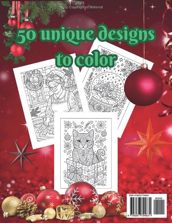 Christmas Coloring Book for Adults: 50 Intricate and Detailed Holiday Illustrations of Winter Magic, Ornaments, Reindeer & Cozy Christmas Scenes. ... Relaxation, Mindfulness & Stress Relief.