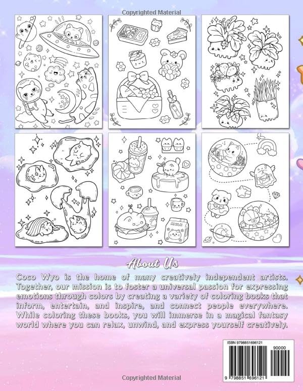 Adorable Things: Coloring Books with Cute Animals, Items, Fantasy Creatures, Foods and More for Stress Relief & Relaxation