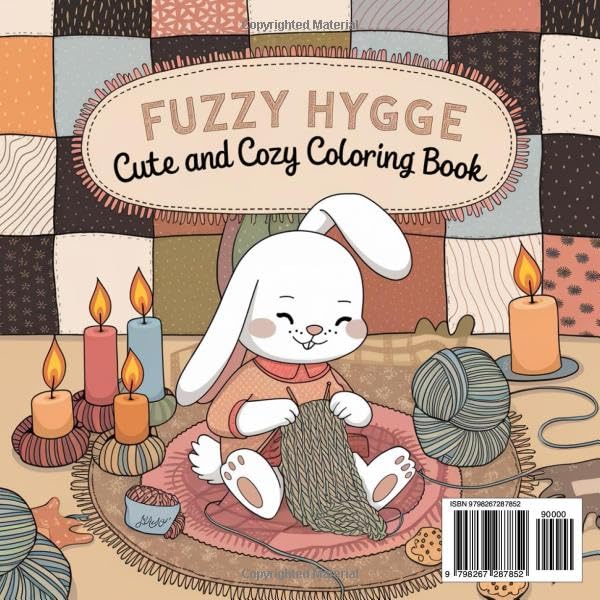 Fuzzy Hygge:Super Cute Coloring Book for Adults: 54 Adorable Animal Designs for Relaxation, Stress Relief, and Cozy Hygge Moments (8.5 x 8.5 inches)
