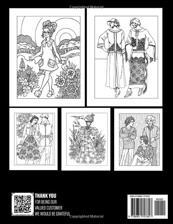 Groovy 1970s Fashion Coloring Book: Retro Coloring Pages Featuring 70s Fashion, Lifestyle And More For All Ages To Relax & Relieve Stress