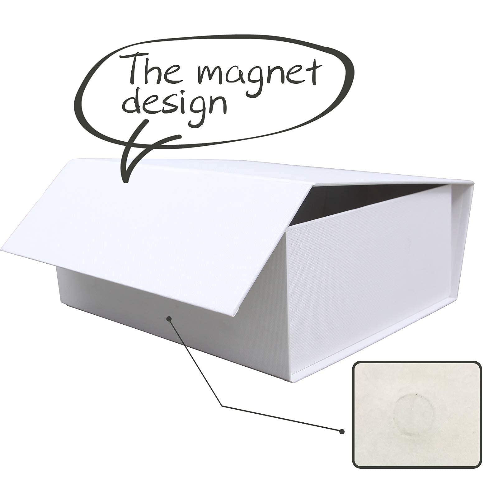 White Magnetic Gift Box, 9.7 x 7.2 x 3.3 in