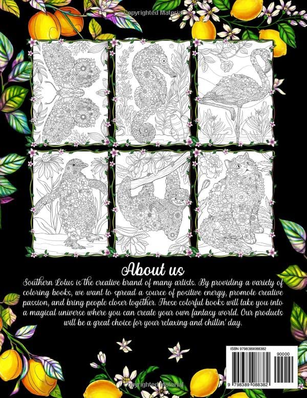 Animal By Flower Coloring Book: A Collection Of Animals Made Of Beautiful Flowers And Botanical Elements Patterns And Mandala Drawing Papers, Relaxation Designs To Enjoy Coloring