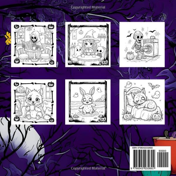 Cozy and Fuzzy Hygge Coloring Book: For Adults and Kids, Creepy Illustrations with a Cute and Stress-Free Twist