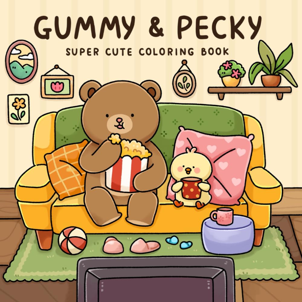 Gummy & Pecky: Super Cute Coloring Book for Adults and Teens about Besties and Their Heartwarming Adventures